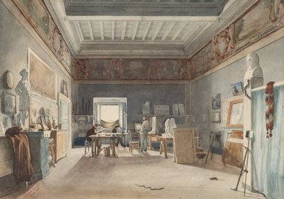 Un estudio en la Villa Medici, Roma de Joseph Eugène Lacroix